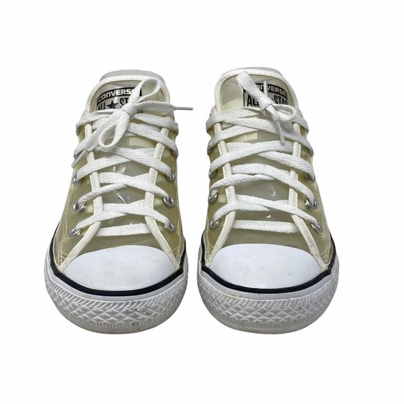 Converse Chuck Taylor All Star Junior Youth Size 3 Clear White Low Top Retro - Picture 4 of 10